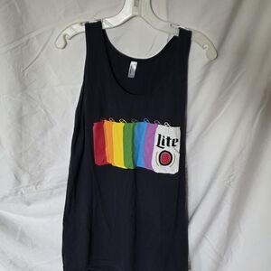 American Apparel Black Tank Top with Colorful Graphic